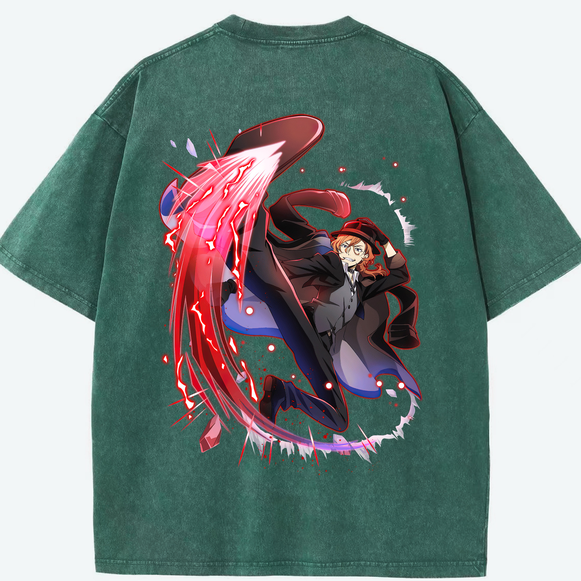 （画像用） 文豪ストレイドッグス Bungo Stray Dogs 綿100% ヴィンテージ風 半袖Tシャツ（背面プリント）